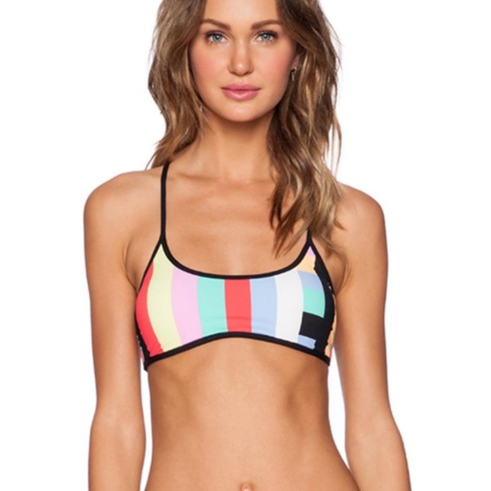 NWT Seafolly Bandwave Tank Bikini Top | Multicolor - Striped – Geometric | US 6